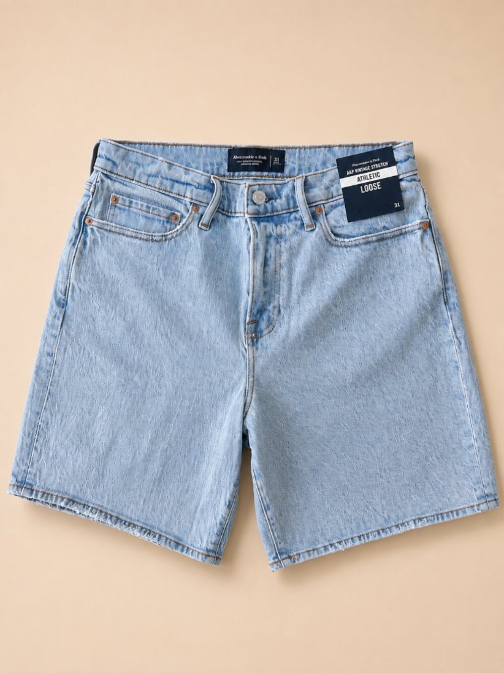 NWT Abercrombie & Fitch A&F Vintage Stretch Athletic Loose Denim Shorts 31